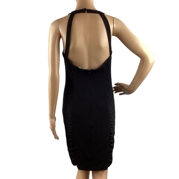 Calvin Klein Open Back Ruched Mini Dress Size 8 Black - Picture 5 of 7